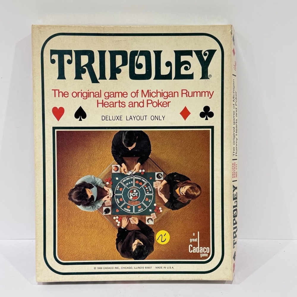 1969 Cadaco Tripoley Deluxe Layout Only‎ Michigan Rummy Hearts - Picture 3 of 6